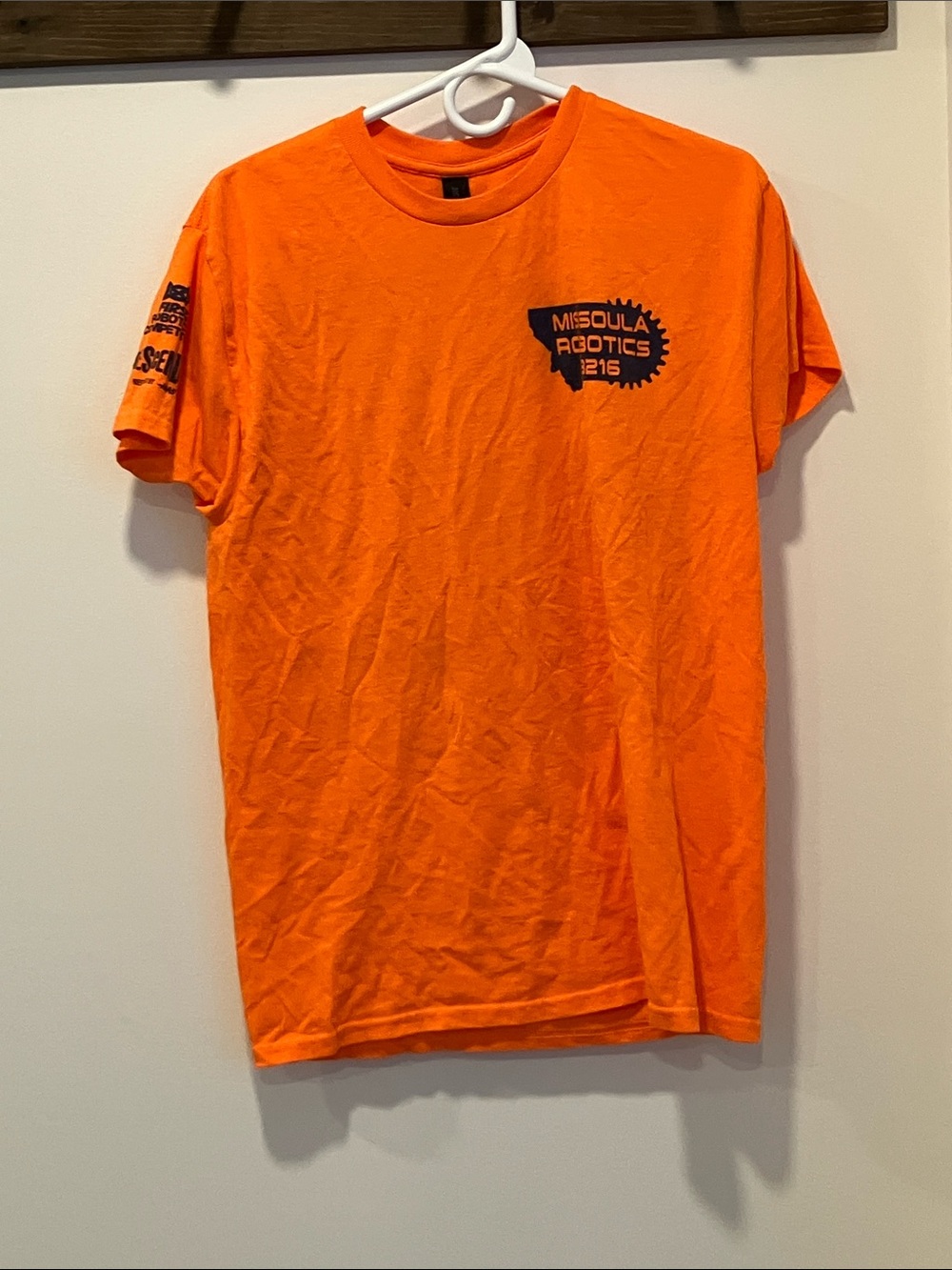 Gildan Bright Orange Short-Sleeve T-Shirt with Navy Logo